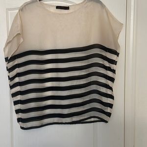 The Limited Sleeveless Collarless Sheer Blouse